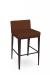 Amisco's Ethan Plus Modern Bronze Bar Stool with Red Seat and Low Back