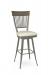 Amisco's Annabelle Taupe Transitional Swivel Bar Stool with Wood Back