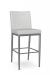 Amisco's Monroe Modern Stationary Silver and Gray Bar Stool with Upholstered Back and Seat