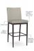 Soft seat and back cushion is available in fabric or vinyl and the metal is welded at the joints for support. This bar stool is custom made for you!