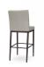 Amisco's Monroe Espresso Metal Modern Bar Stool with Light Tan Upholstered Back and Seat - View of Back