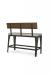 Amisco's Architect Industrial Modern Bar Stool Bench with Wood Back, Metal Frame, and Seat Cushion