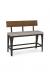 Amisco's Architect Bar Stool Bench with Wood Back, Seat Cushion, and Metal Frame