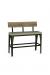 Amisco's Architect Industrial Barstool Bench with Distressed Wood Back and Seat Cushion, Metal Legs