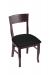 Holland's #3160 Hampton Dining Chair in Dark Cherry Wood and Black Seat Cushion