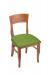 Holland's #3160 Hampton Dining Chair in Medium Wood and Green Seat Cushion
