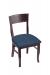 Holland's #3160 Hampton Dining Chair in Dark Cherry Wood and Blue Seat Cushion