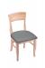 Holland's #3160 Hampton Dining Chair in Natural Wood and Gray Seat Cushion