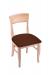 Holland's #3160 Hampton Dining Chair in Natural Wood and Brown Seat Cushion