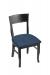 Holland's #3160 Hampton Dining Chair in Black Wood and Blue Seat Cushion