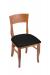 Holland's #3160 Hampton Dining Chair in Medium Wood and Black Seat Cushion