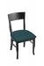 Holland's #3160 Hampton Dining Chair in Black Wood and Teal Seat Cushion