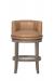 Fairfield's Cosmo Low Back Wood Swivel Bar Stool in Leather - Front View