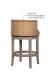 Fairfield's Cosmo Low Back Wood Swivel Bar Stool in Leather - Back View