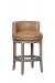 Fairfield's Cosmo Low Back Wood Swivel Bar Stool in Leather