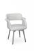 Amisco's Sorrento Modern Swivel Dining Chair with Arms in Gray Upholstery and Silver Metal Legs