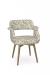 Amisco's Sorrento Modern Upholstered Swivel Dining Chair with Gold Metal Legs and Arrowhead Fabric