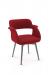 Amisco's Sorrento Swivel Upholstered Dining Chair with Half Arms and Four Metal Legs