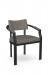 Amisco's Jonas Modern Large Dining Chair with Arms and Button-Tufted Back in Gray
