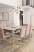 Amisco's Darlene Upholstered Dining Chairs in Pink in Modern Dining Room