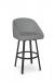 Amisco's Wembley Modern Black Swivel Bar Stool with Houndstooth Fabric