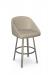 Amisco's Wembley Modern Taupe and Gray Swivel Bar Stool with Upholstered Back and Metal Base