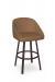 Amisco's Wembley Modern Brown Swivel Bar Stool with Back