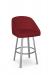 Amisco's Wembley Silvr Swivel Bar Stool with Red Fabric Upholstery
