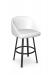 Amisco's Wembley Black and White Modern Swivel Upholstered Bar Stool with Curved Back