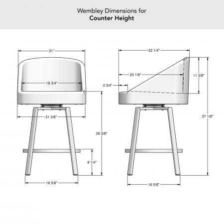 Buy Amisco Wembley Upholstered Swivel Low Back Bar Stool - Free shipping!