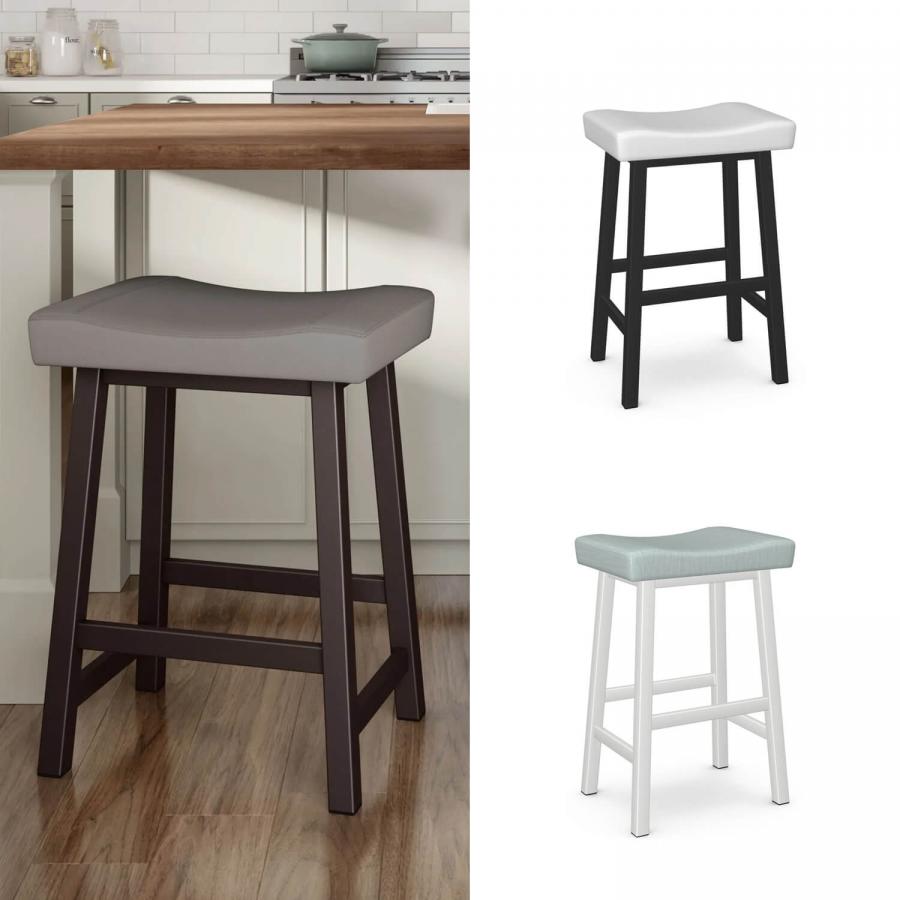 Buy Amisco's Miller Farmhouse Backless Saddle Stool • Free shipping!