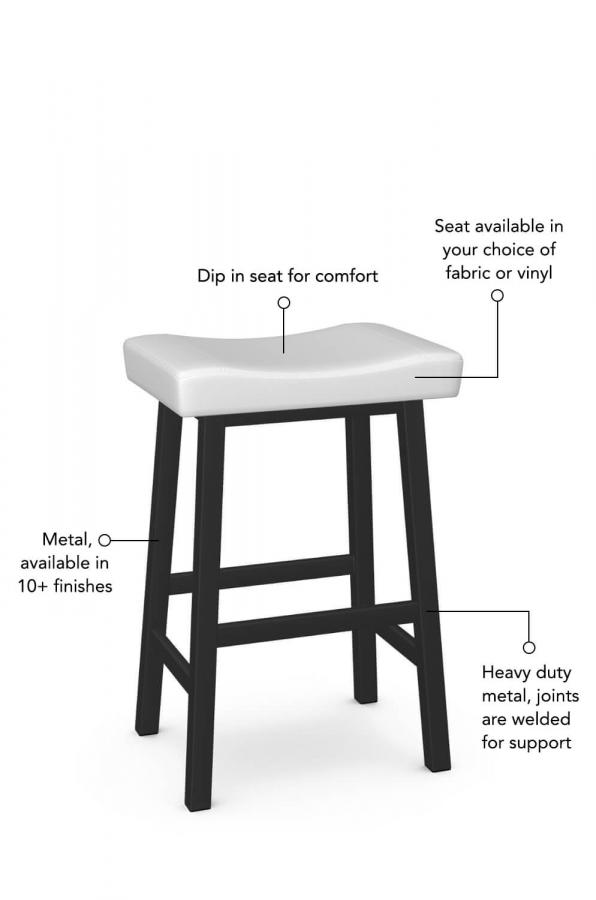 Buy Amisco's Miller Farmhouse Backless Saddle Stool • Free shipping!