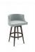 Amisco's Wayne Swivel Counter Stool with Wood 4-Legged Base and Upholstered Seat and Low Back