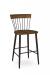 Amisco's Angelina Brown Farmhouse Stationary Bar Stool with Spindle Back and Wood Seat