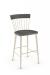 Amisco's Angelina Stationary Farmhouse Stool with Spindle Back Design, Wood Seat and Metal Frame