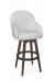Amisco's Collin Gray Upholstered Big Barstool with Padded Arms and Wood Swivel Base