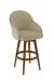 Amisco's Collin Swivel Upholstered Wood Bar Stool with Partial Arms - For Farmhouse Kitchens