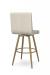 Amisco's Regent Gold Upholstered Swivel Bar Stool with Tan Upholstered Seat and Back - Back View