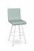 Amisco's Regent Upholstered Swivel Bar Stool with White Metal Legs and Seafoam Green Cushion