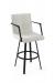 Amisco's Edward Upholstered Swivel Bar Stool with Metal Arms and Base