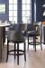 Fairfield's Sidecar Swivel Barstools with Upholstered Back and Seat, Nailhead Trim - Shown in Modern Home Bar