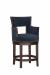 Fairfield's Robroy Modern Wood Swivel Counter Stool in Blue Fabric and Dark Brown Wood