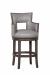 Fairfield's Wood Swivel Bar Stool with Arms in Brown Leather