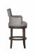 Fairfield's Wood Swivel Bar Stool with Arms in Brown Leather - Side View