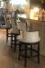 Fairfield's Sidecar Wood Swivel Bar Stool Upholstered with Nailhead Trim in Kitchen