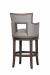 Fairfield's Wood Swivel Bar Stool with Arms in Brown Leather - Back View
