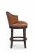 Fairfield's Gimlet Formal Upholstered Swivel Bar Chair in Brown with Nailhead Trim