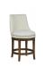 Fairfield's Vesper Traditional Swivel Counter Stool in Dark Brown Wood and Upholstered Back and Seat