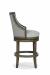 Fairfield's Robroy Upholstered Barstool in Brown Wood Finish and Gray Fabric