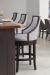 Fairfield's Robroy Upholstered Wood Bar Stool with Arms in Graphite Wood Finish